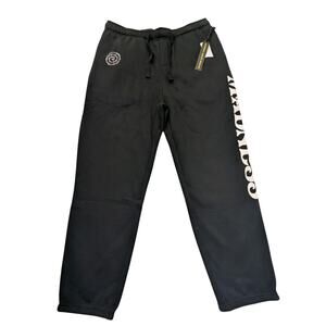 Madness Skateboarding Mens Large Over Under Sweat Pants Black Baggy Oversize NWT